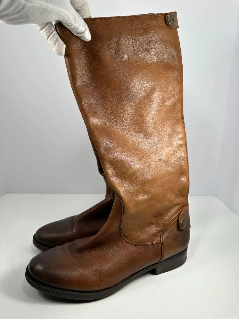 Arturo Chiang Cognac Brown Tall Leather Boots - 10M